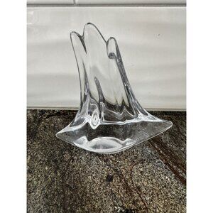 Daum Crystal 3-Mast Sailboat Paperweight 4” Signed